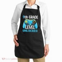 9Th Grade Level Unlocked Back To School Gamer Apron thumb 2