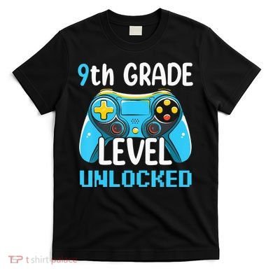 9Th Grade Level Unlocked Back To School Gamer T-Shirt