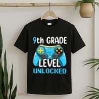 9Th Grade Level Unlocked Back To School Gamer T-Shirt thumb 2