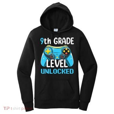 9Th Grade Level Unlocked Back To School Gamer Women's Hoodie