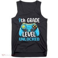 9Th Grade Level Unlocked Back To School Gamer Tank Top thumb 0