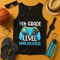 9Th Grade Level Unlocked Back To School Gamer Tank Top thumb 4