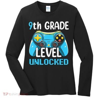 9Th Grade Level Unlocked Back To School Gamer Women's Long Sleeve Shirt