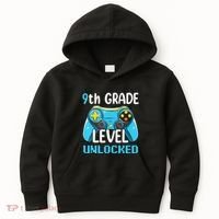 9Th Grade Level Unlocked Back To School Gamer Kids Hoodie thumb 0