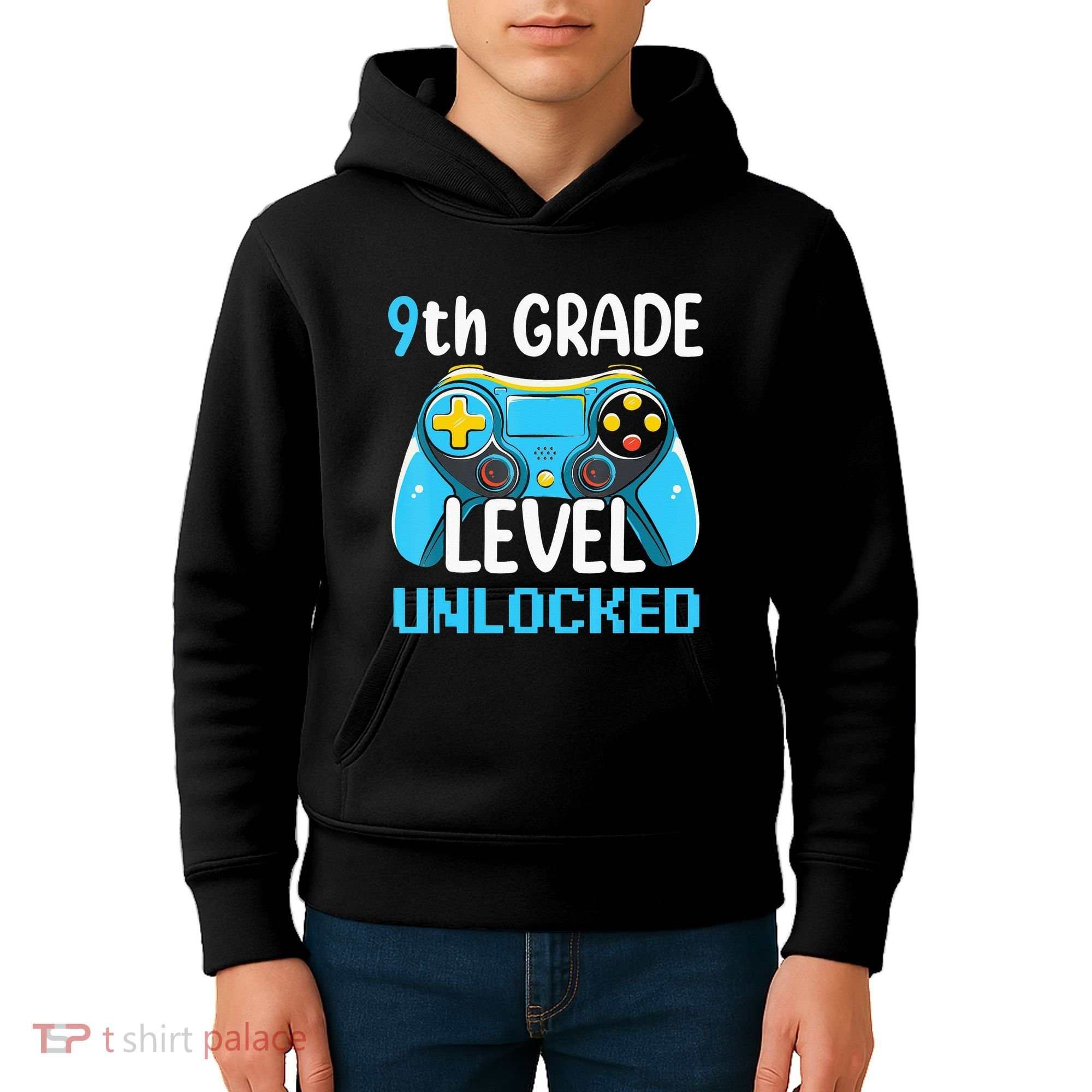 9Th Grade Level Unlocked Back To School Gamer Kids Hoodie