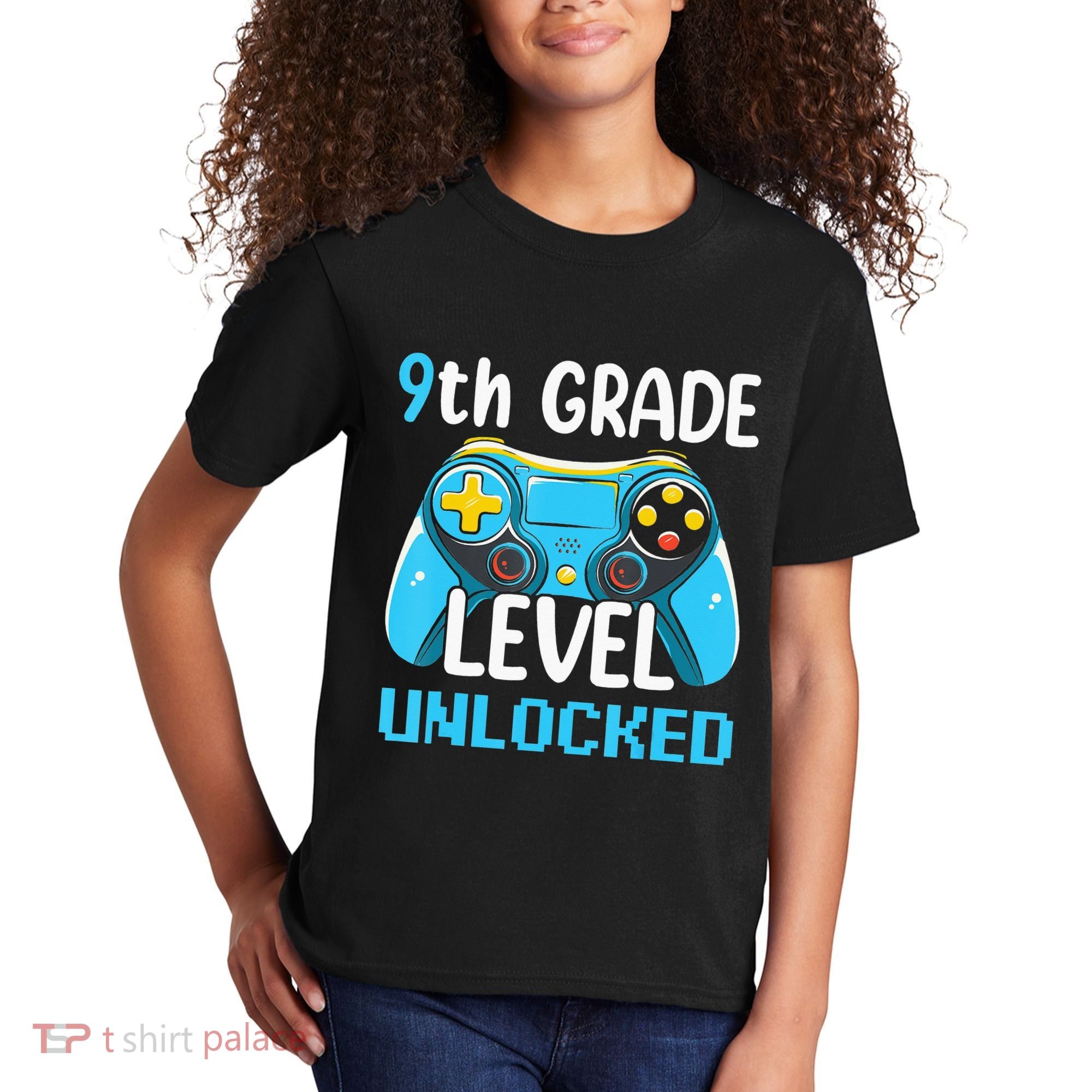 9Th Grade Level Unlocked Back To School Gamer Kids T-Shirt