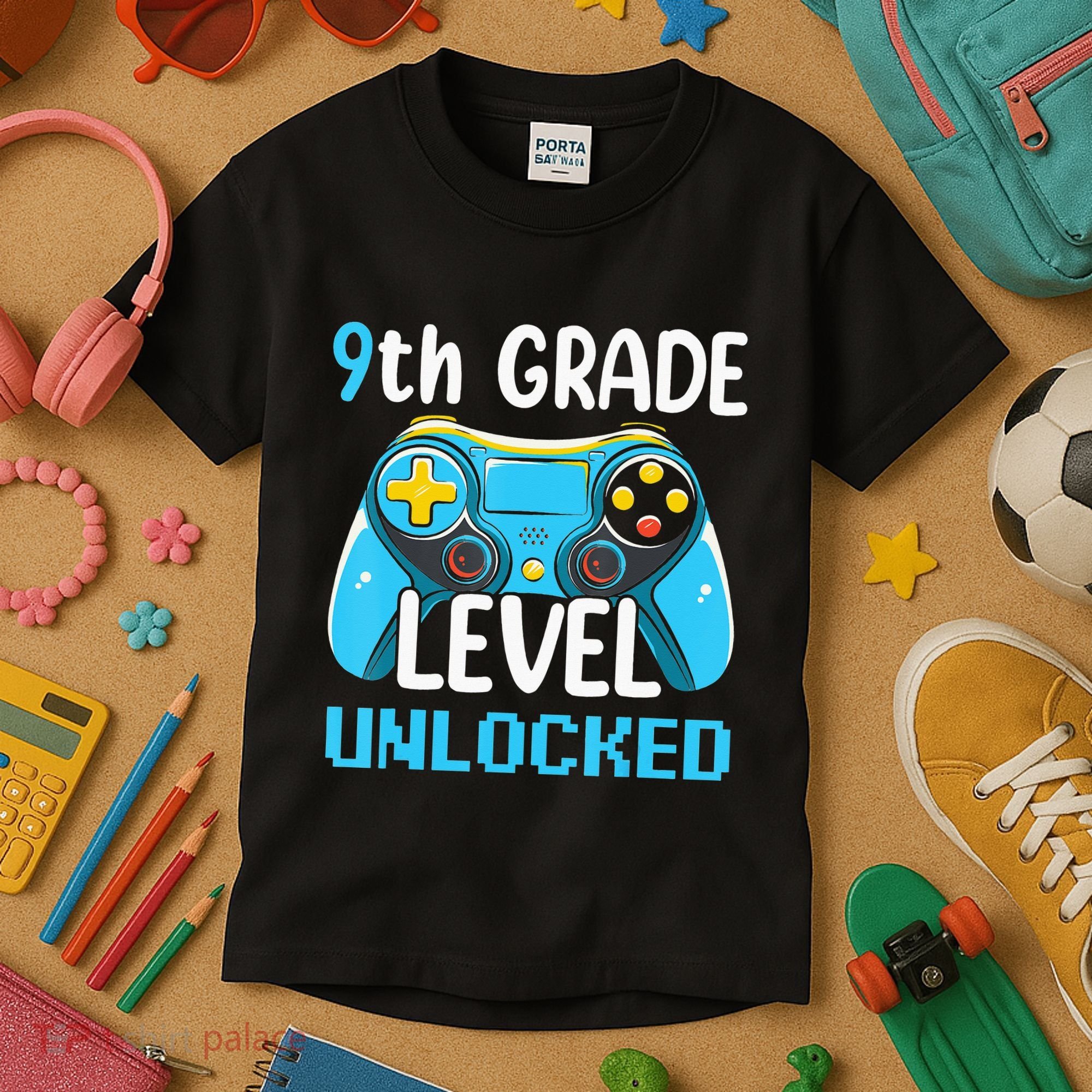 9Th Grade Level Unlocked Back To School Gamer Kids T-Shirt