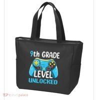 9Th Grade Level Unlocked Back To School Gamer Tote Bag thumb 3