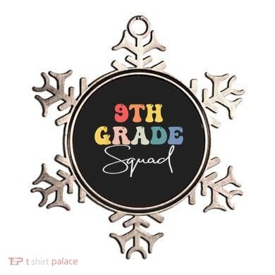 9th Grade Squad Retro Groovy Vintage First Day Of School Ornament