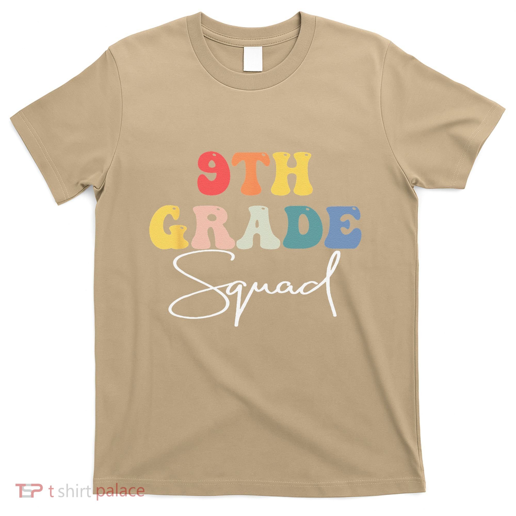 9th Grade Squad Retro Groovy Vintage First Day Of School T-Shirt