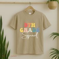 9th Grade Squad Retro Groovy Vintage First Day Of School T-Shirt thumb 2