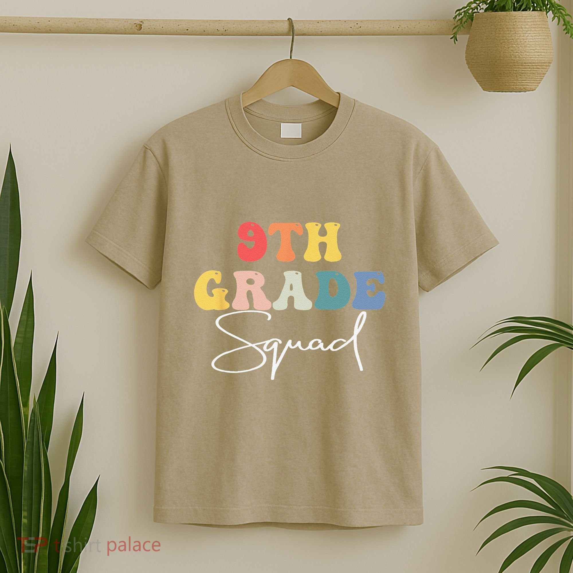 9th Grade Squad Retro Groovy Vintage First Day Of School T-Shirt