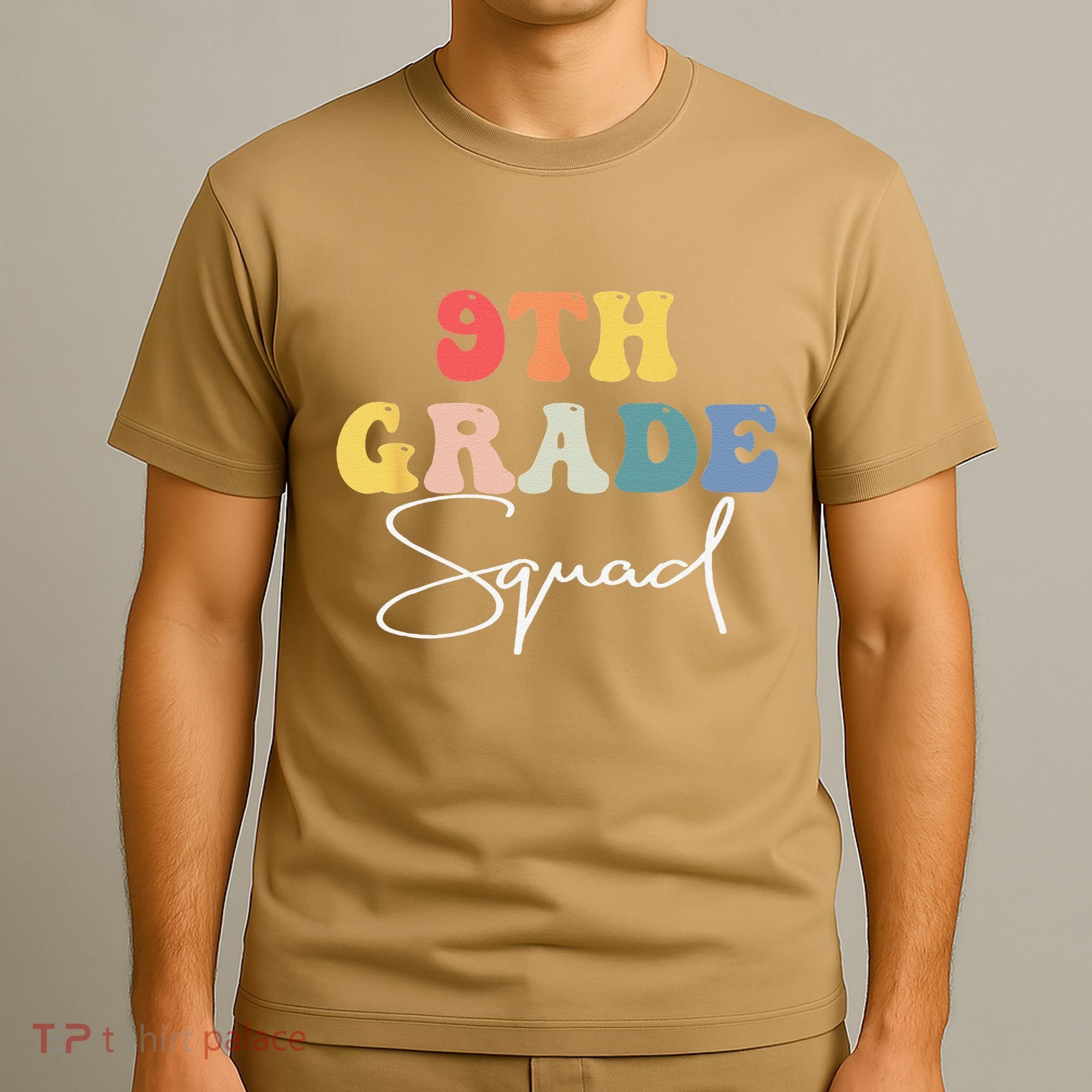 9th Grade Squad Retro Groovy Vintage First Day Of School T-Shirt