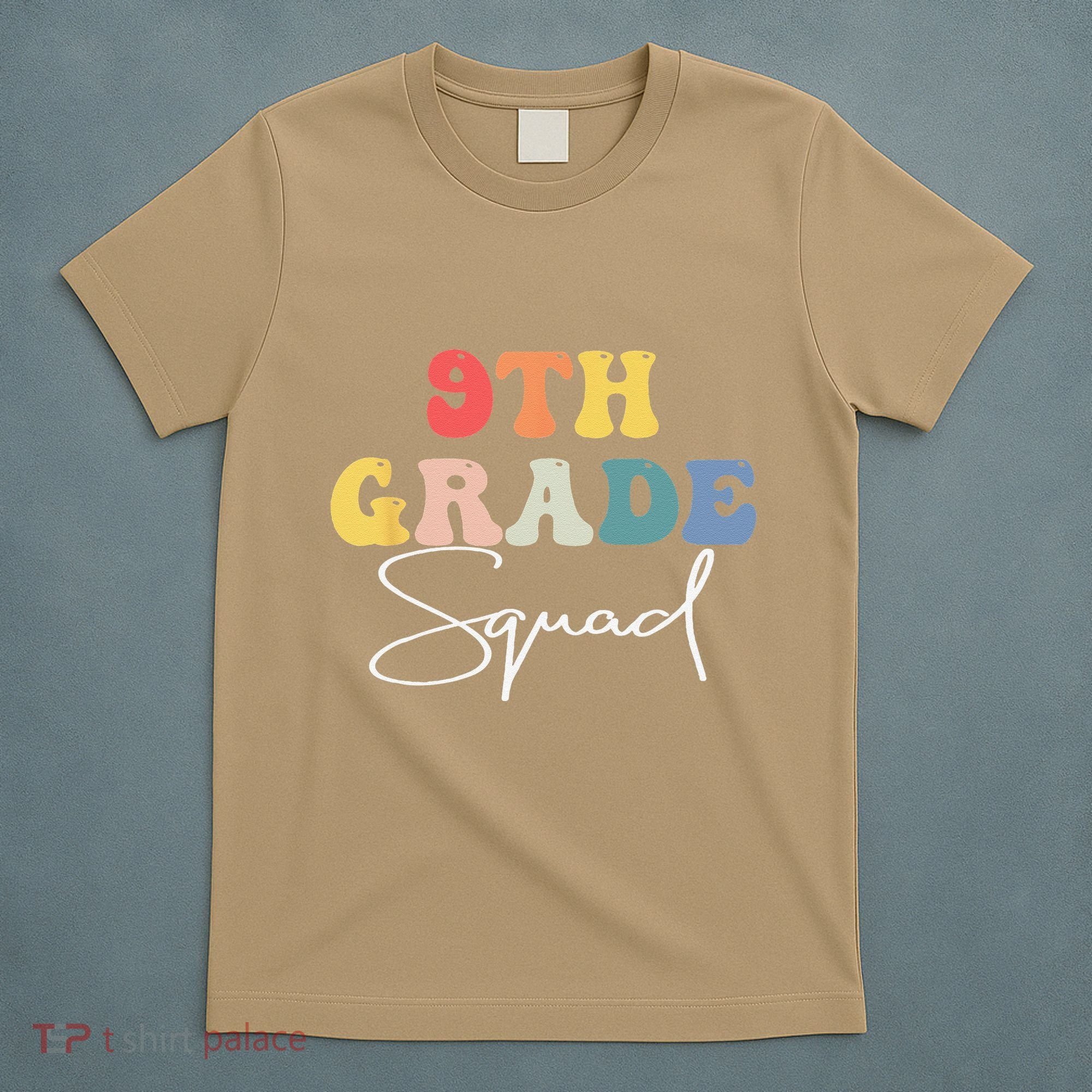 9th Grade Squad Retro Groovy Vintage First Day Of School T-Shirt