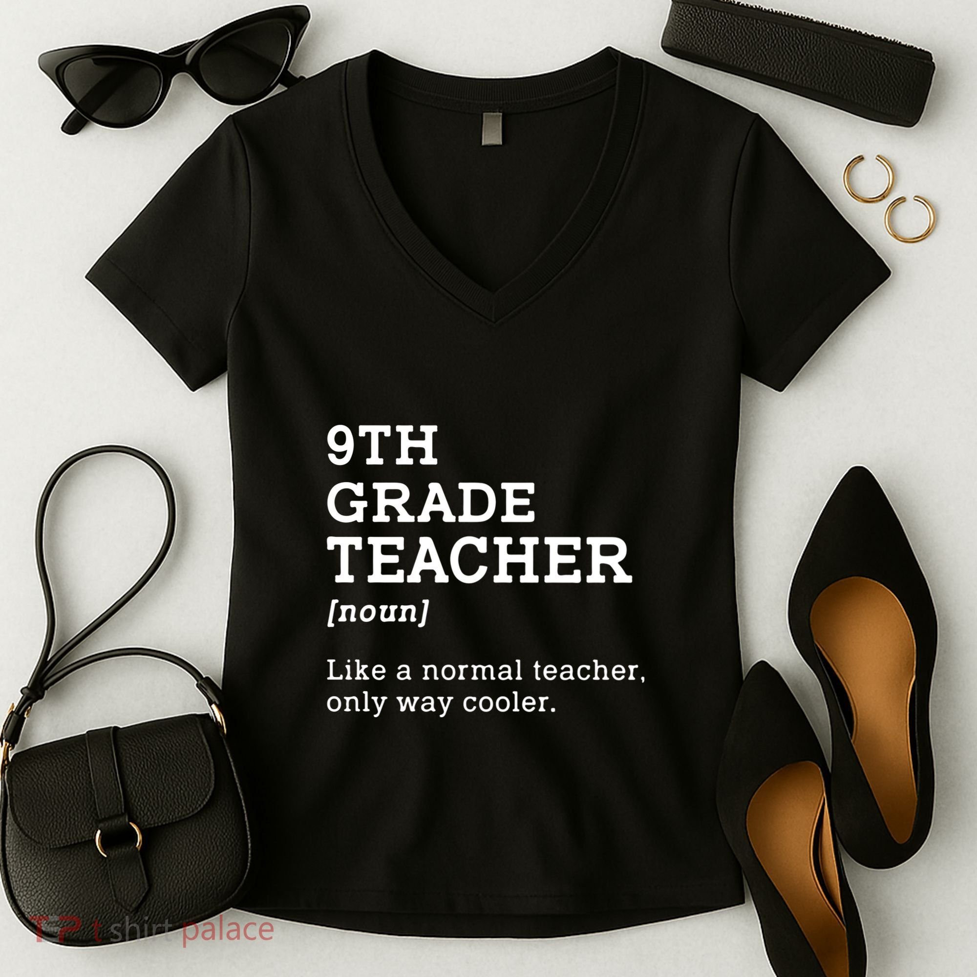 9th Grade Teacher Back To School Idea For Ninth Grade Teacher Gift Women's V-Neck T-Shirt