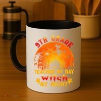 9Th Grade Teacher By Day Witch By Night Costume Halloween Gift Coffee Mug thumb 4