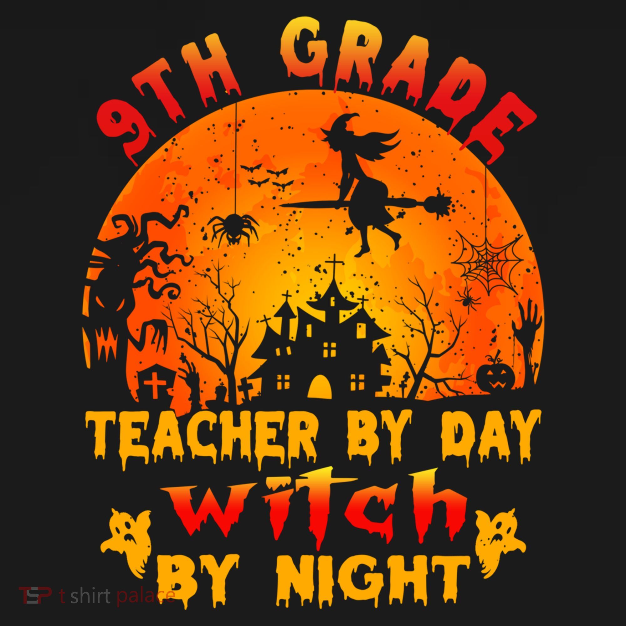 9Th Grade Teacher By Day Witch By Night Costume Halloween Gift Women's Hoodie
