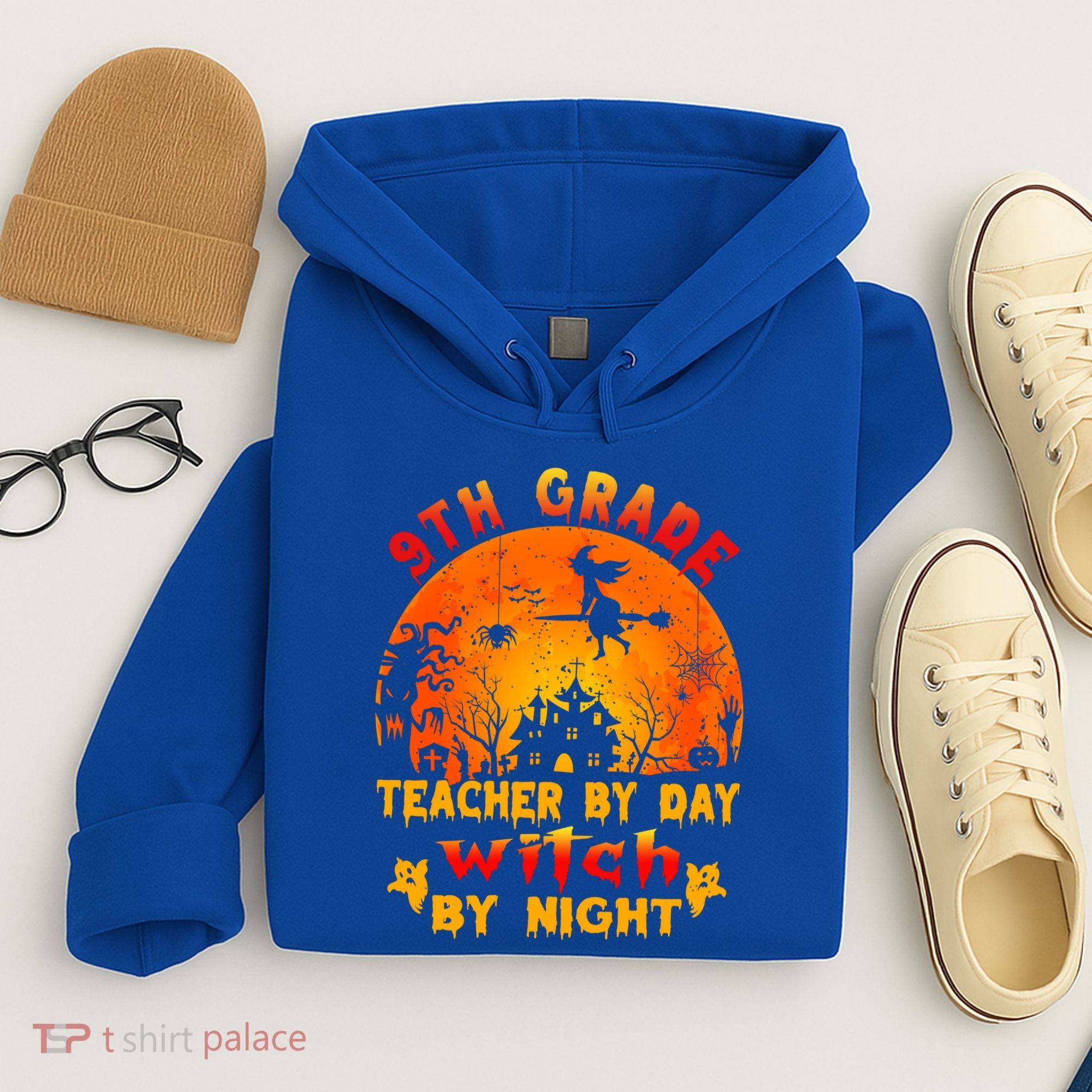 9Th Grade Teacher By Day Witch By Night Costume Halloween Gift Hoodie