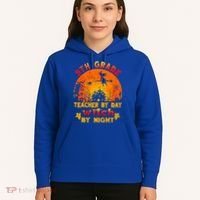 9Th Grade Teacher By Day Witch By Night Costume Halloween Gift Hoodie thumb 5