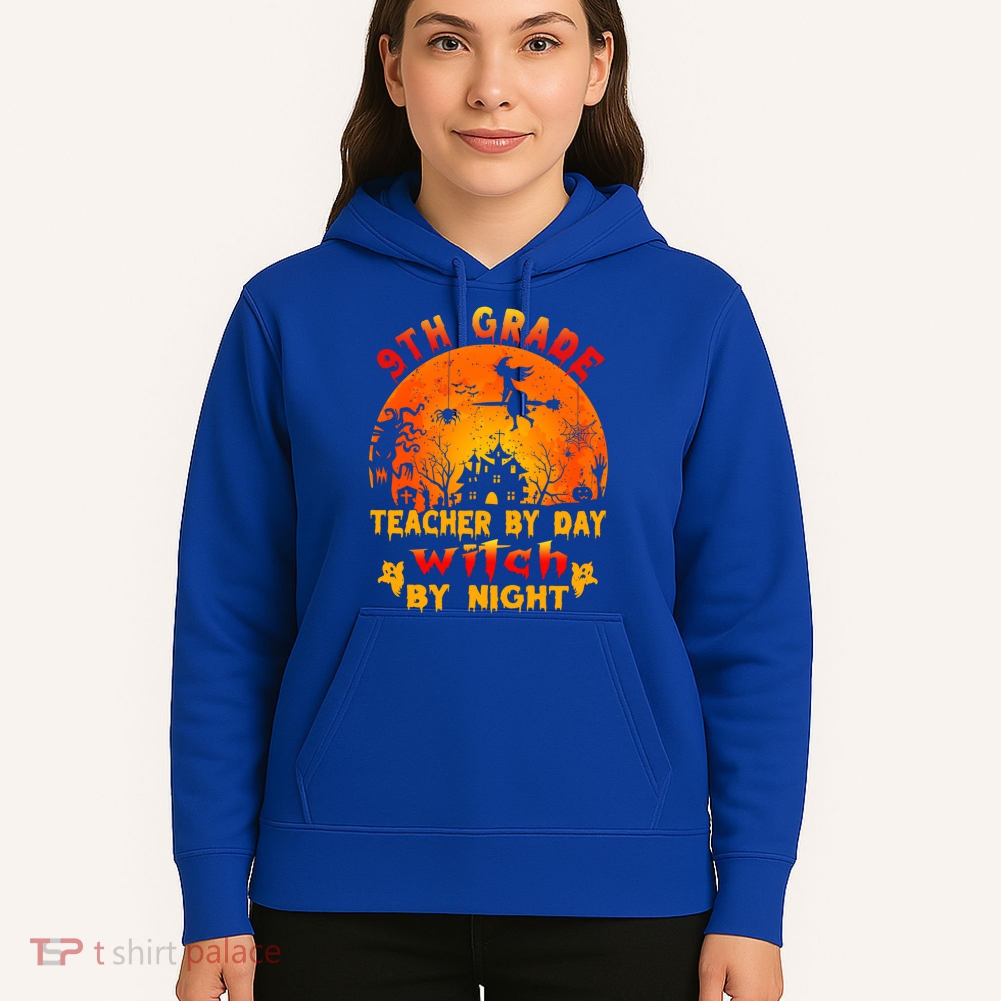 9Th Grade Teacher By Day Witch By Night Costume Halloween Gift Hoodie