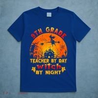 9Th Grade Teacher By Day Witch By Night Costume Halloween Gift T-Shirt thumb 5