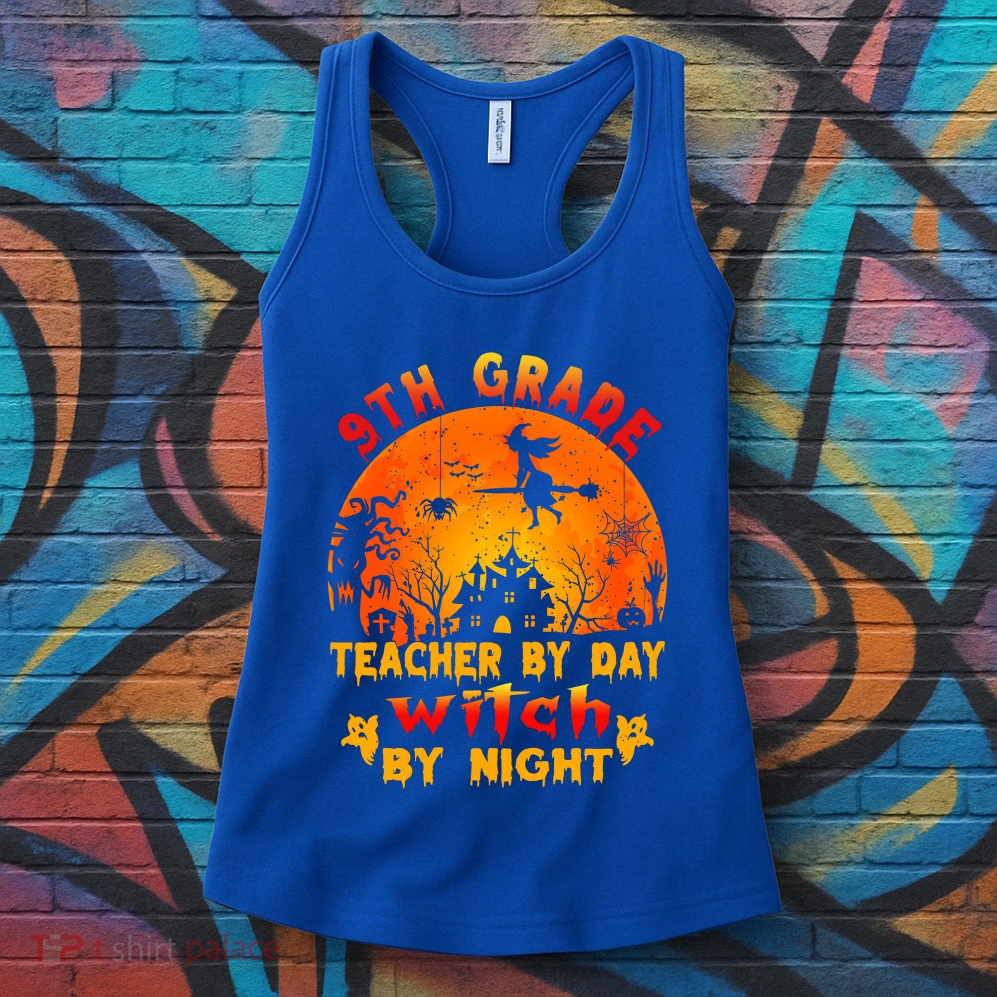 9Th Grade Teacher By Day Witch By Night Costume Halloween Gift Women's Tank Top