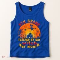 9Th Grade Teacher By Day Witch By Night Costume Halloween Gift Tank Top thumb 2