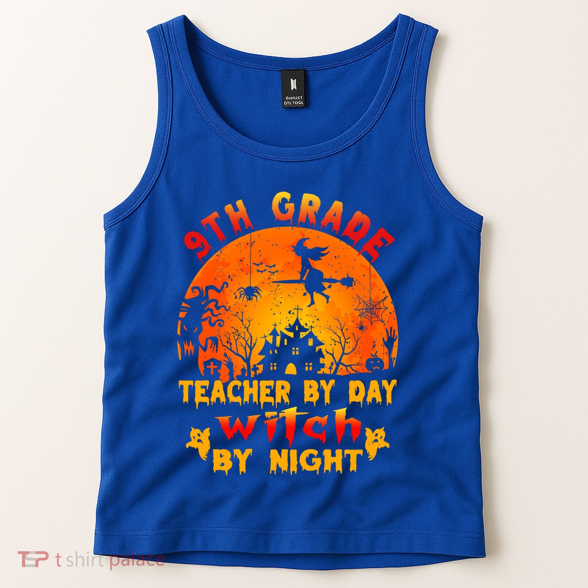 9Th Grade Teacher By Day Witch By Night Costume Halloween Gift Tank Top
