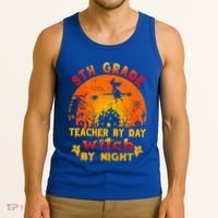 9Th Grade Teacher By Day Witch By Night Costume Halloween Gift Tank Top thumb 3