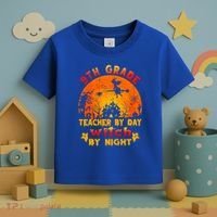 9Th Grade Teacher By Day Witch By Night Costume Halloween Gift Toddler T-Shirt thumb 3