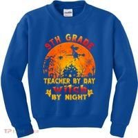 9Th Grade Teacher By Day Witch By Night Costume Halloween Gift Kids Sweatshirt thumb 0