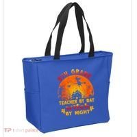 9Th Grade Teacher By Day Witch By Night Costume Halloween Gift Tote Bag thumb 2