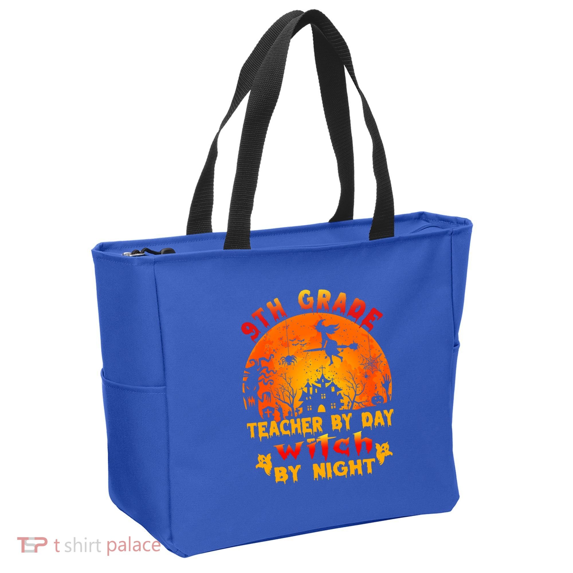 9Th Grade Teacher By Day Witch By Night Costume Halloween Gift Tote Bag