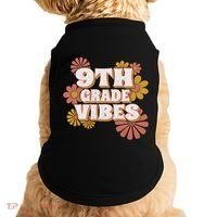 9Th Grade Vibes Gift Ninth Grade Retro Floral Teachers Gift Doggie Tank thumb 0