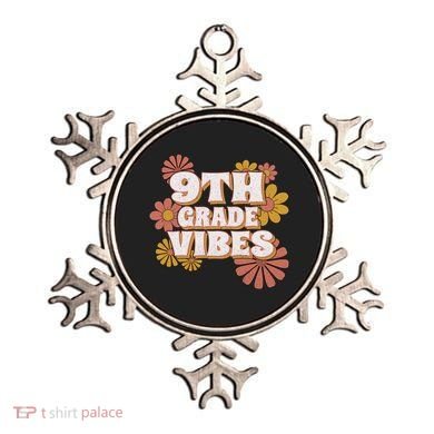 9Th Grade Vibes Gift Ninth Grade Retro Floral Teachers Gift Ornament