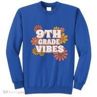 9Th Grade Vibes Gift Ninth Grade Retro Floral Teachers Gift Sweatshirt thumb 0