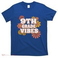 9Th Grade Vibes Gift Ninth Grade Retro Floral Teachers Gift T-Shirt thumb 0
