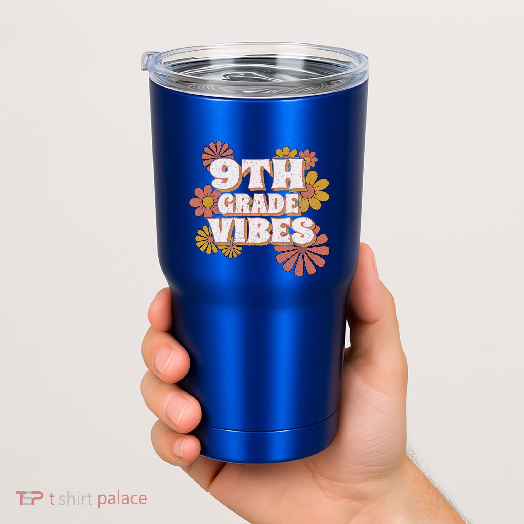 9Th Grade Vibes Gift Ninth Grade Retro Floral Teachers Gift Tumbler