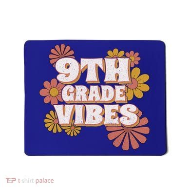 9Th Grade Vibes Gift Ninth Grade Retro Floral Teachers Gift Mousepad
