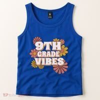 9Th Grade Vibes Gift Ninth Grade Retro Floral Teachers Gift Tank Top thumb 2