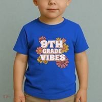 9Th Grade Vibes Gift Ninth Grade Retro Floral Teachers Gift Toddler T-Shirt thumb 2