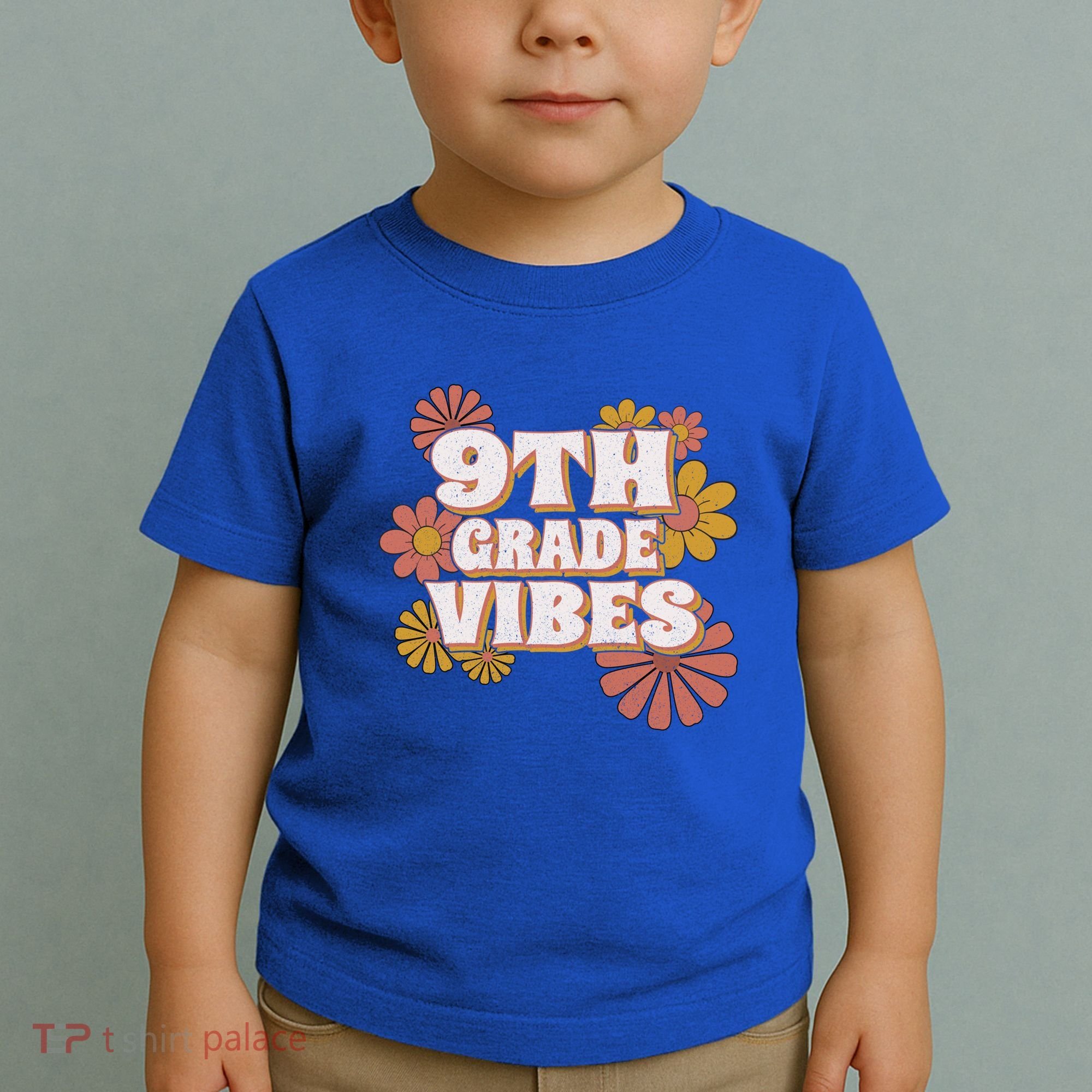 9Th Grade Vibes Gift Ninth Grade Retro Floral Teachers Gift Toddler T-Shirt