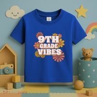 9Th Grade Vibes Gift Ninth Grade Retro Floral Teachers Gift Toddler T-Shirt thumb 3