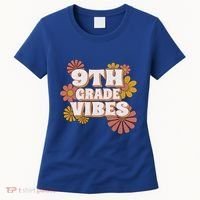 9Th Grade Vibes Gift Ninth Grade Retro Floral Teachers Gift Women's T-Shirt thumb 0