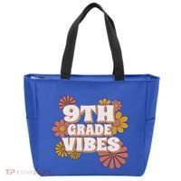 9Th Grade Vibes Gift Ninth Grade Retro Floral Teachers Gift Tote Bag thumb 0