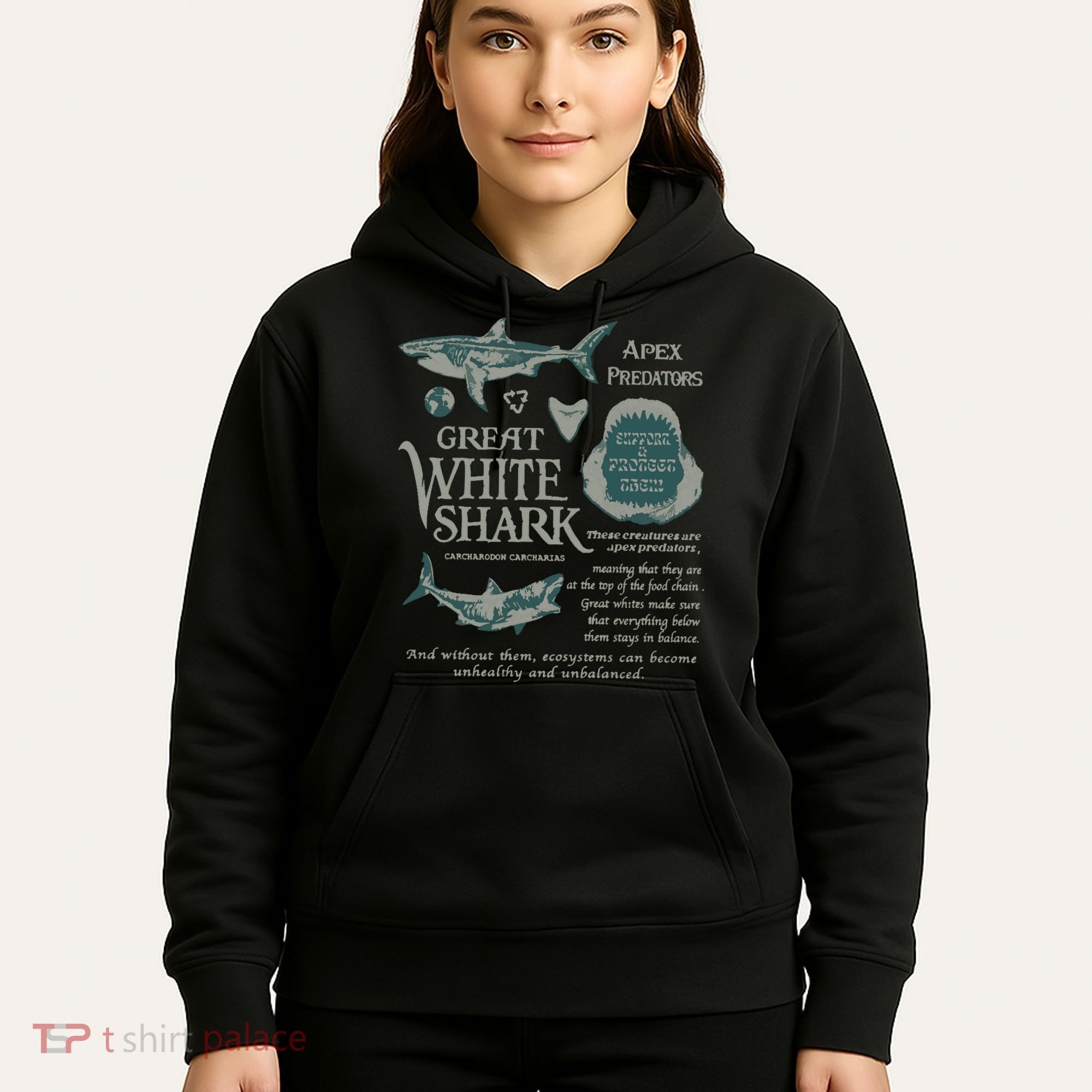 90S Great White Shark Hoodie