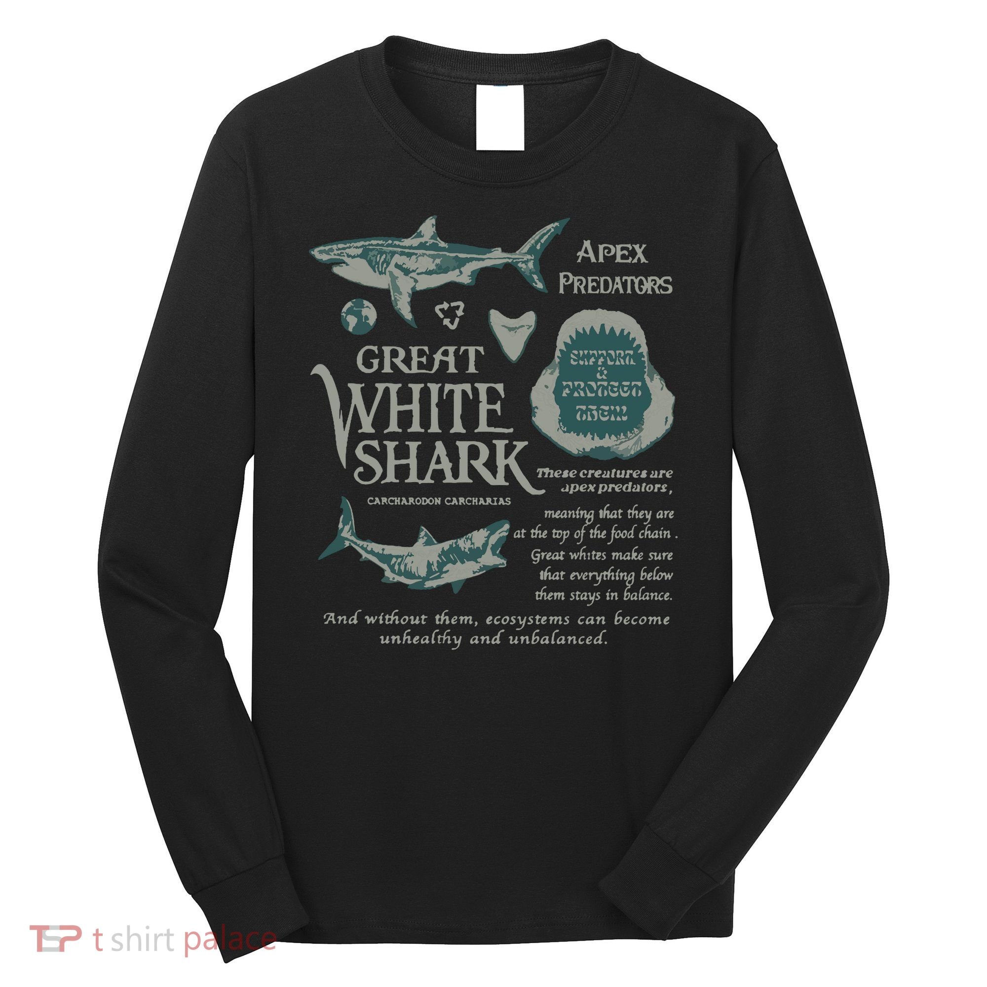 90S Great White Shark Long Sleeve Shirt