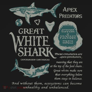 90S Great White Shark V-Neck T-Shirt