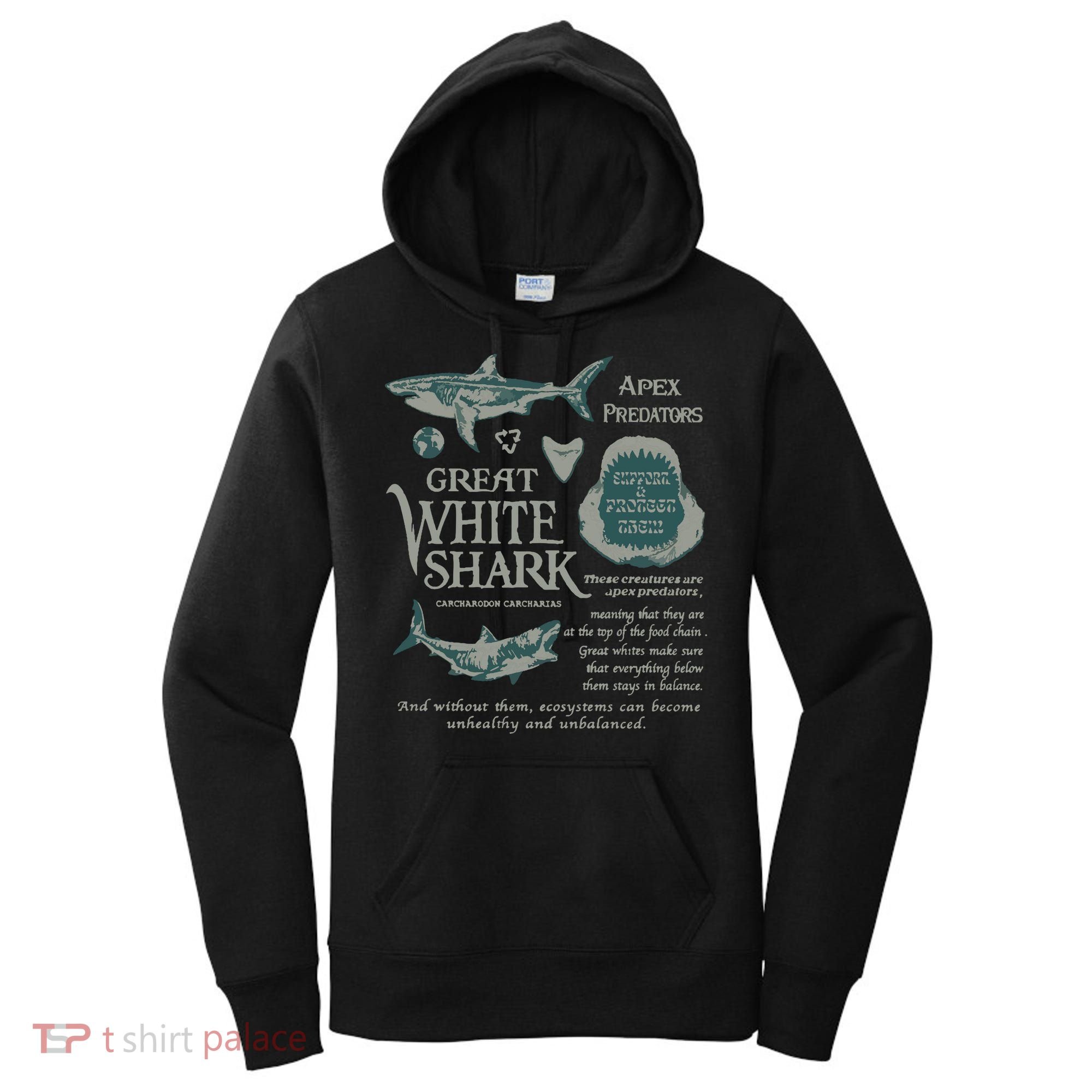 90S Great White Shark Women's Hoodie