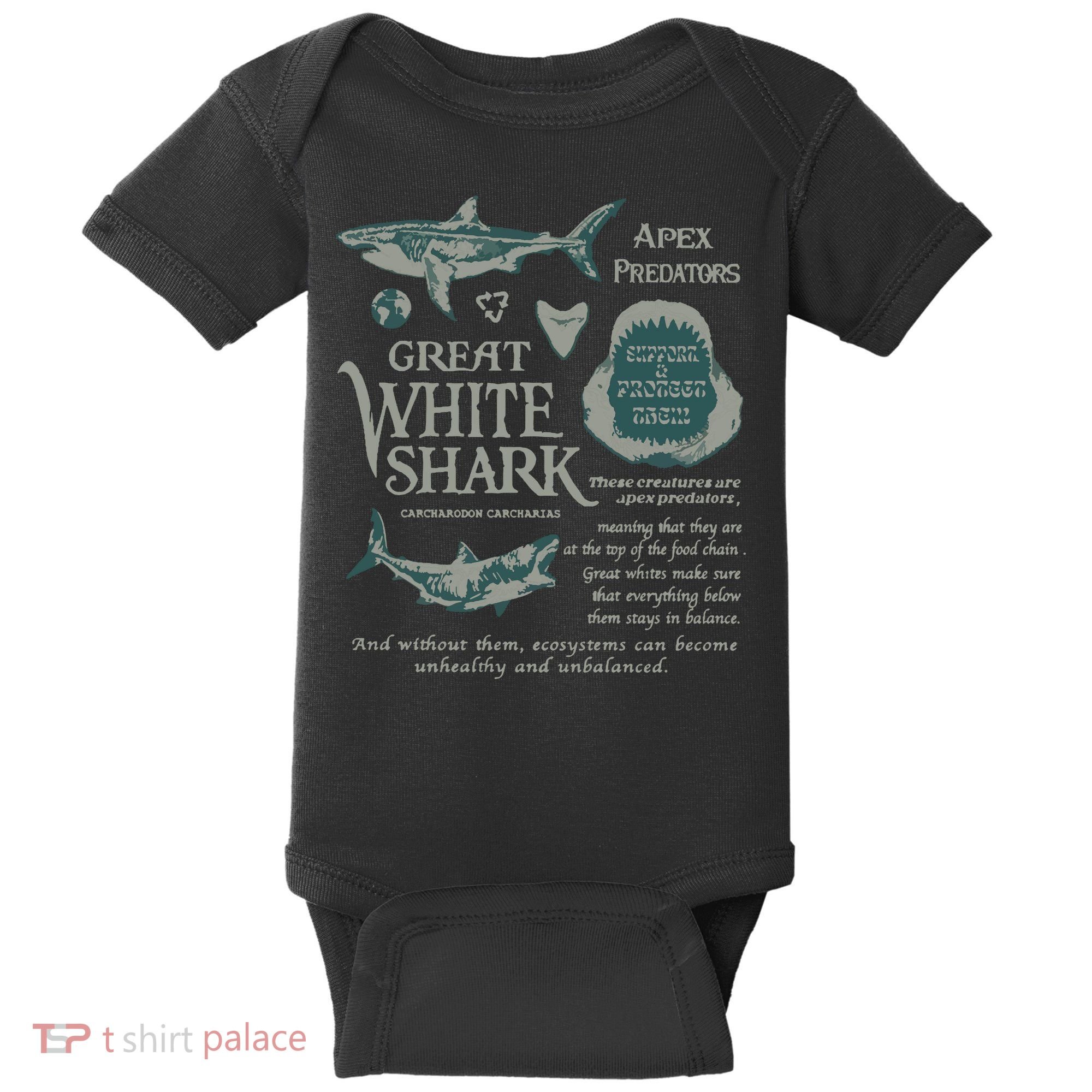 90S Great White Shark Baby Bodysuit